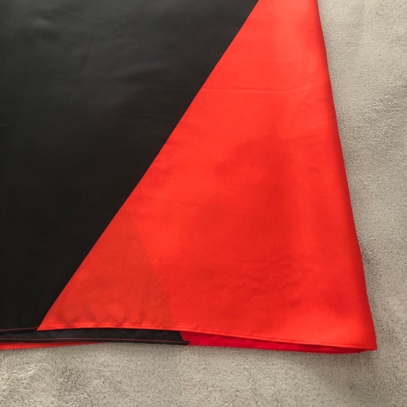 BLACK, RED, ORANGE COLOR BLOCKED SCARF/WRAP - Picture 5 of 7